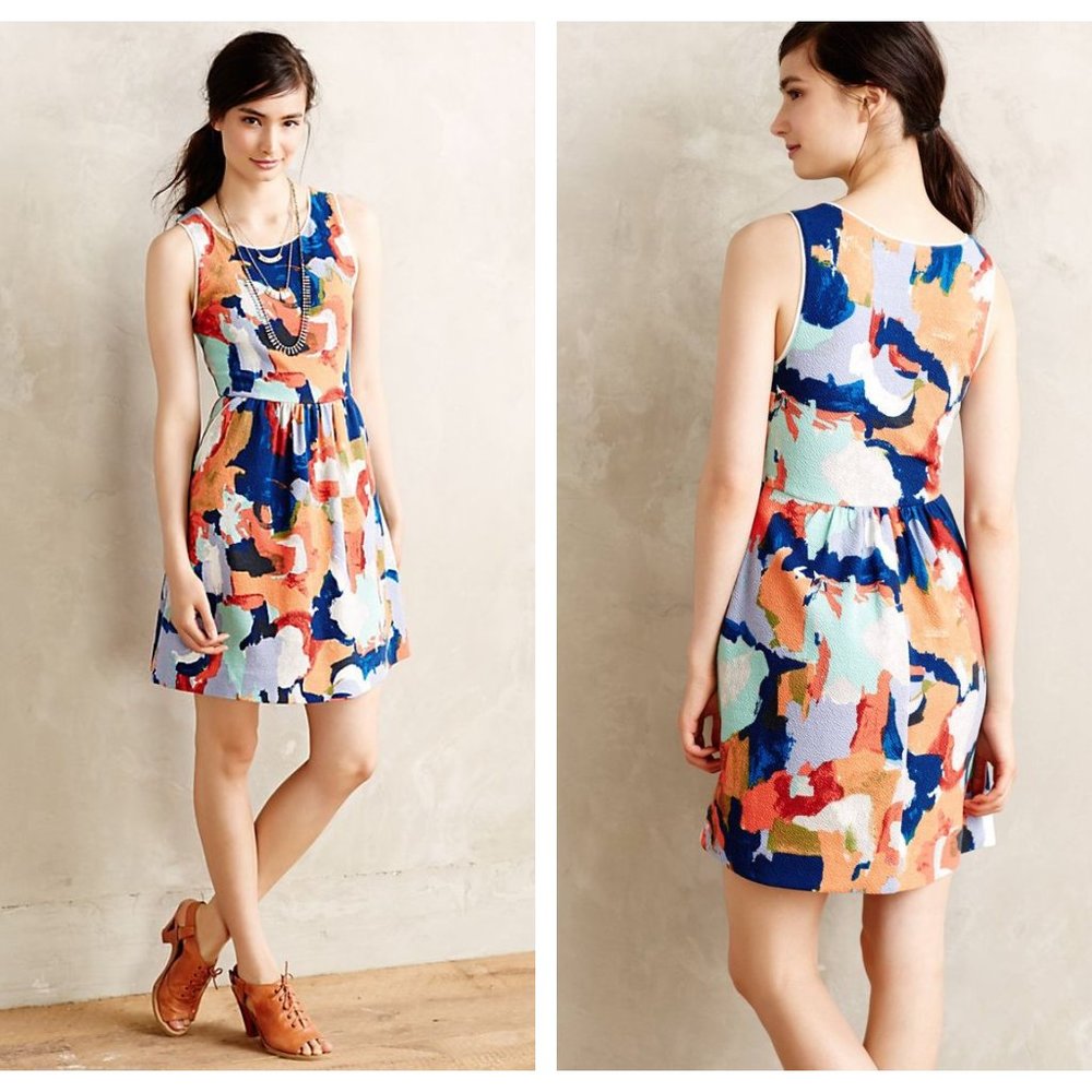 AnthropologiePostmark Lantana Watercolor Knit Dres
